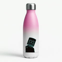 Black White Helmet DJ Neon Pink Water Bottle