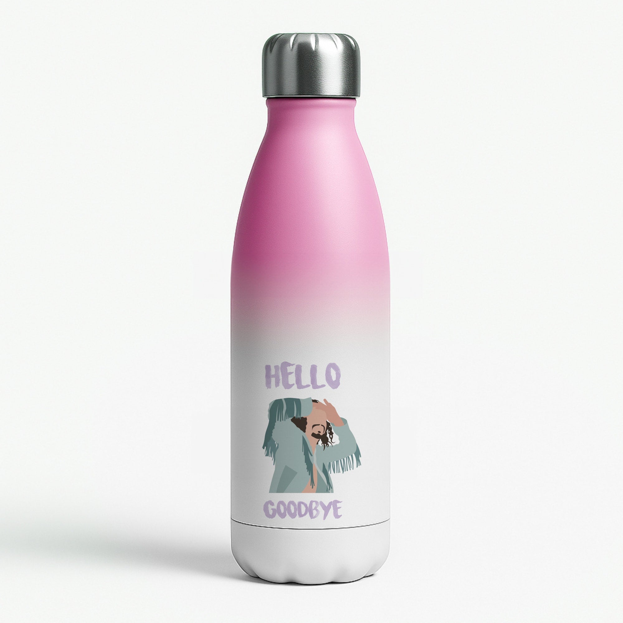 Hello Goodbye Pink Water Bottle