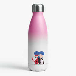 Marinette And Ladybug Pink Water Bottle