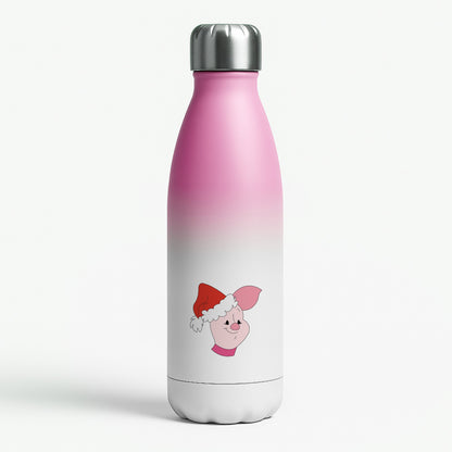 Pig Pattern Christmas Pink Water Bottle