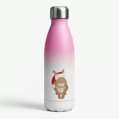 Rabbit Christmas Ears Pink Water Bottle