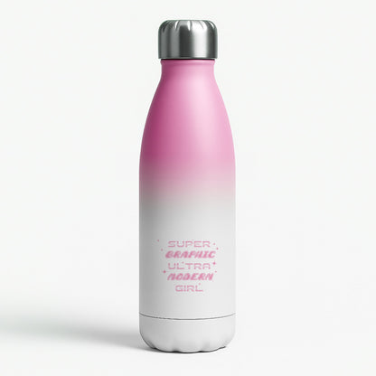 Super Graphic Ultra Modern Girl - Chappell Pink Water Bottle