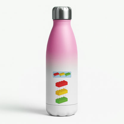 Bricks Instruction Set Pink Water Bottle
