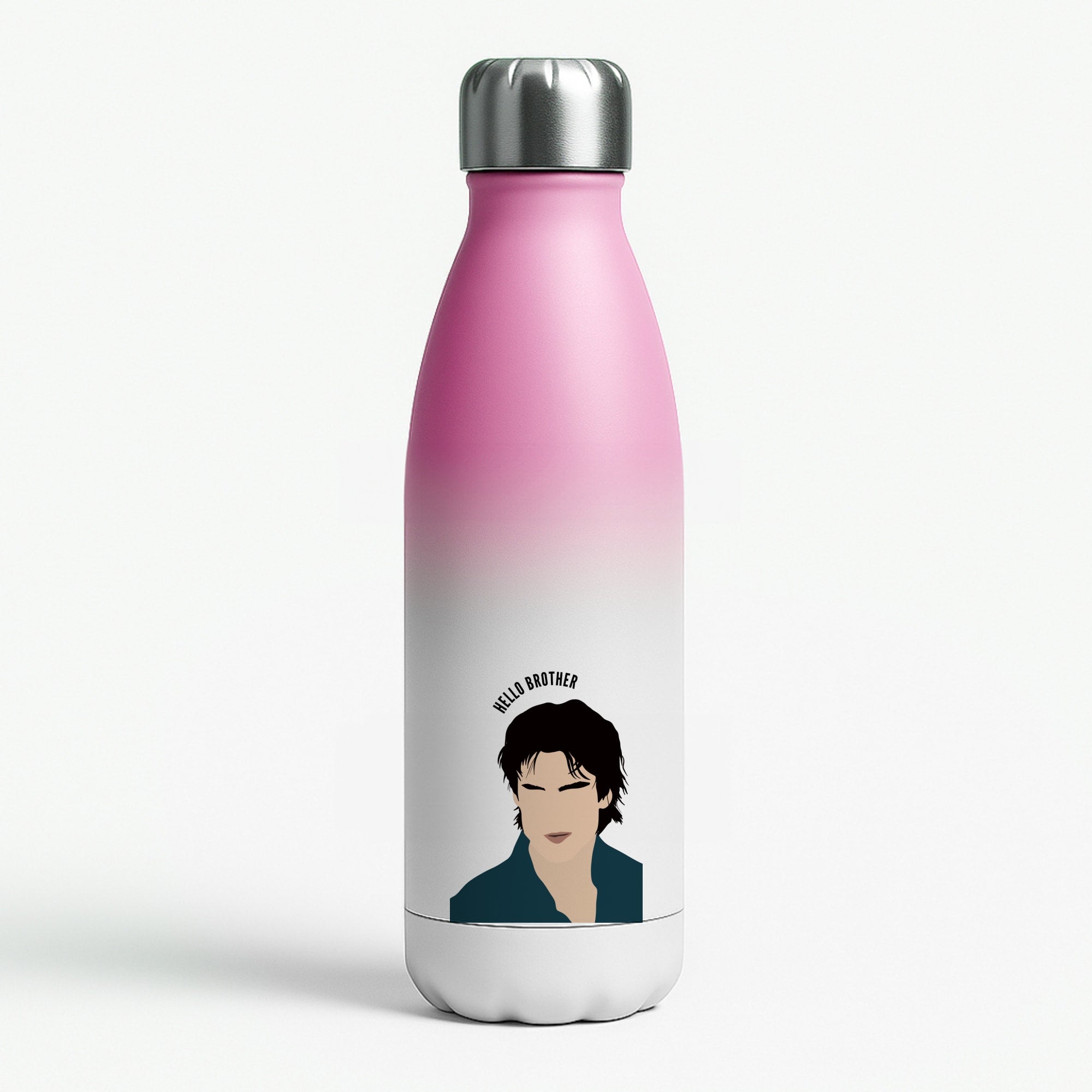 Hello Brother Cartoon - VD Pink Water Bottle