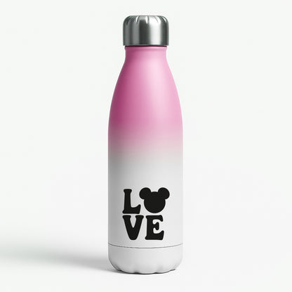 Mouse Love Valentine's Pink Water Bottle