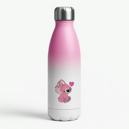 Love Heart Pattern - Pink Alien Pink Water Bottle