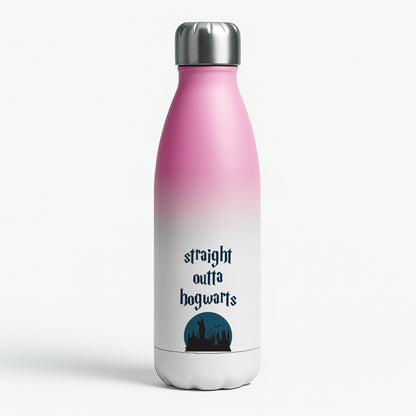 Straight Outta Hogwarts Pink Water Bottle