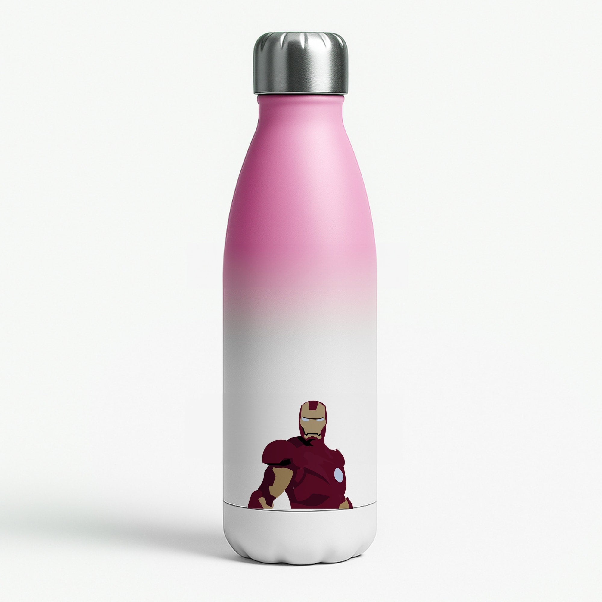 Iron man mask Pink Water Bottle