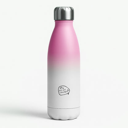 Why Are We Like This - Heart TV Pink Water Bottle