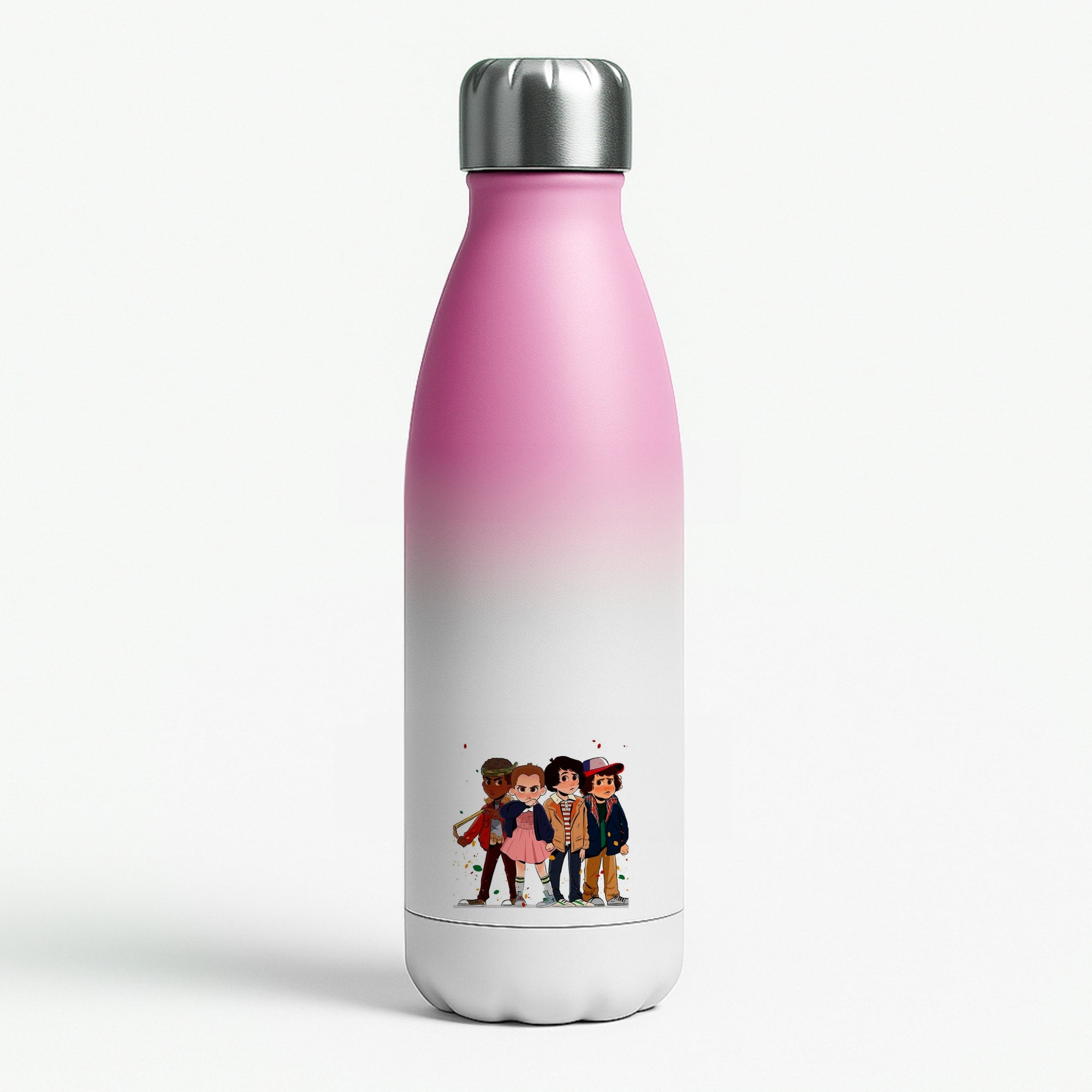 Stranger Kids Pink Water Bottle