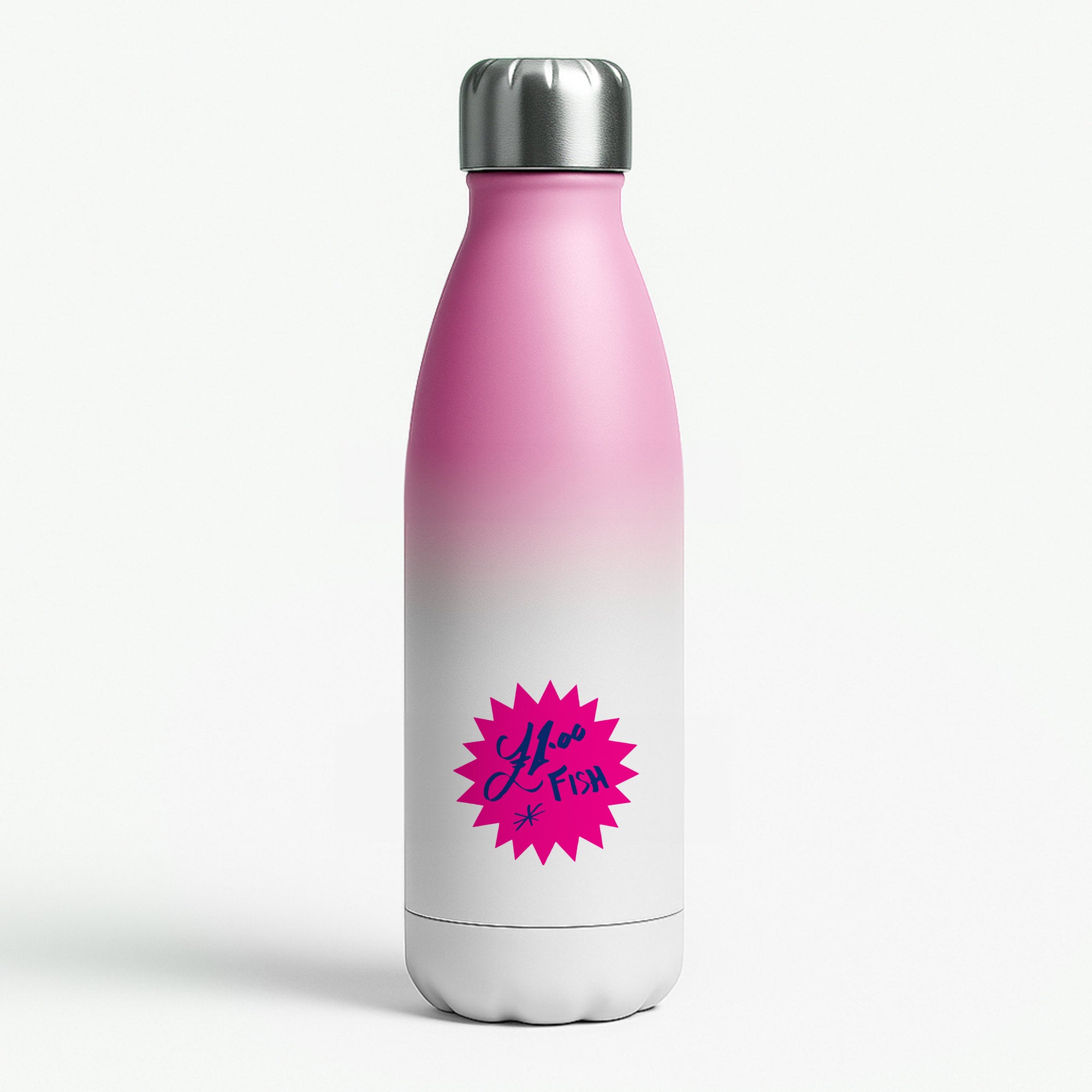 One Pound Fish - British Pop Culture Pink Water Bottle