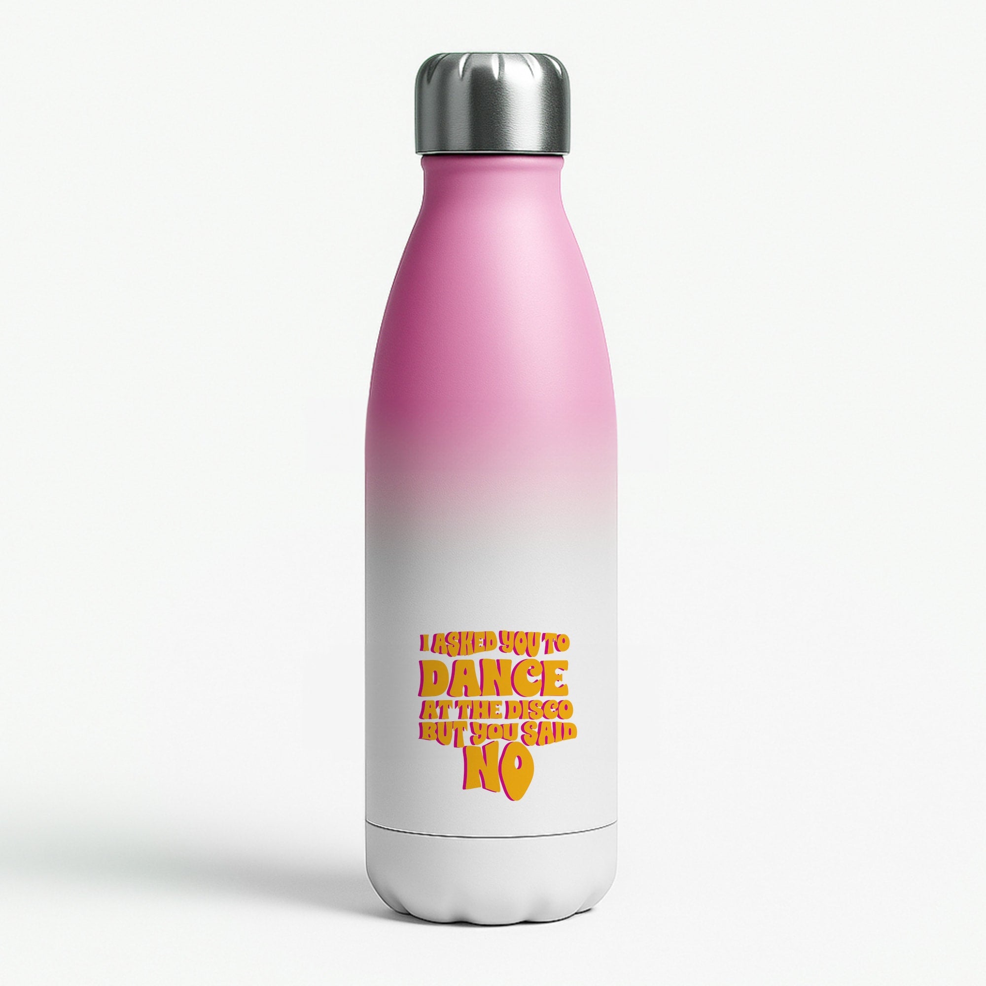 I Asked You To Dance At The Disco But You Said No - Bust Band Pink Water Bottle