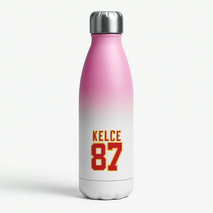 Kelce 87 - Travis Pink Water Bottle
