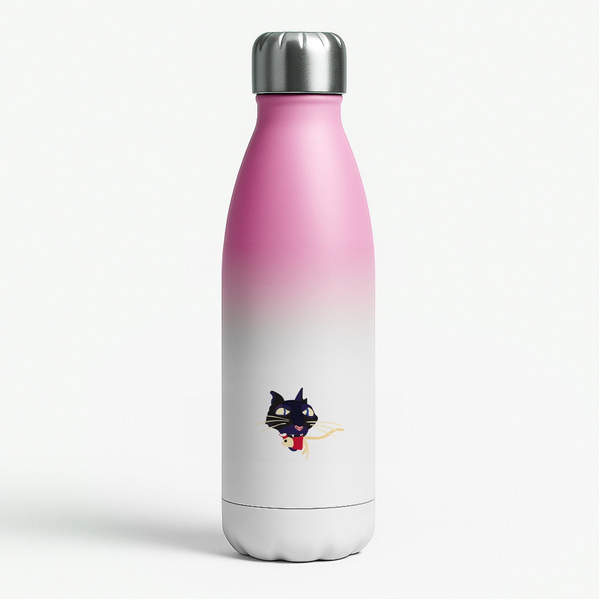 Mouse Eating Pink Water Bottle