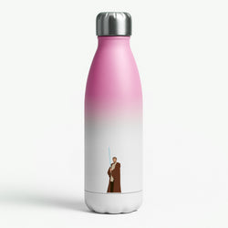 Kenobi Blue Lightsaber Pink Water Bottle
