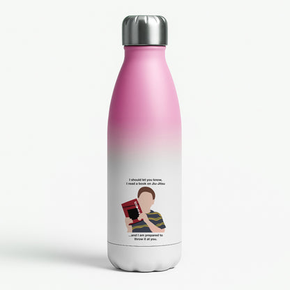 Book On Jiu-Jitsu - Sheldon Pink Water Bottle