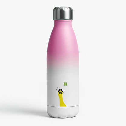 Hi - Dog Patterns Pink Water Bottle