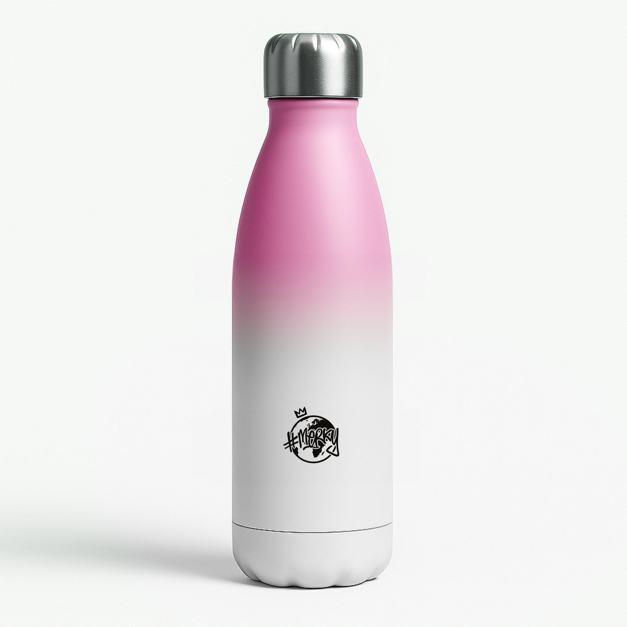 Hashtag Merky Globe Pink Water Bottle