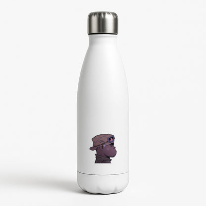 Purple 2d White Water Bottle