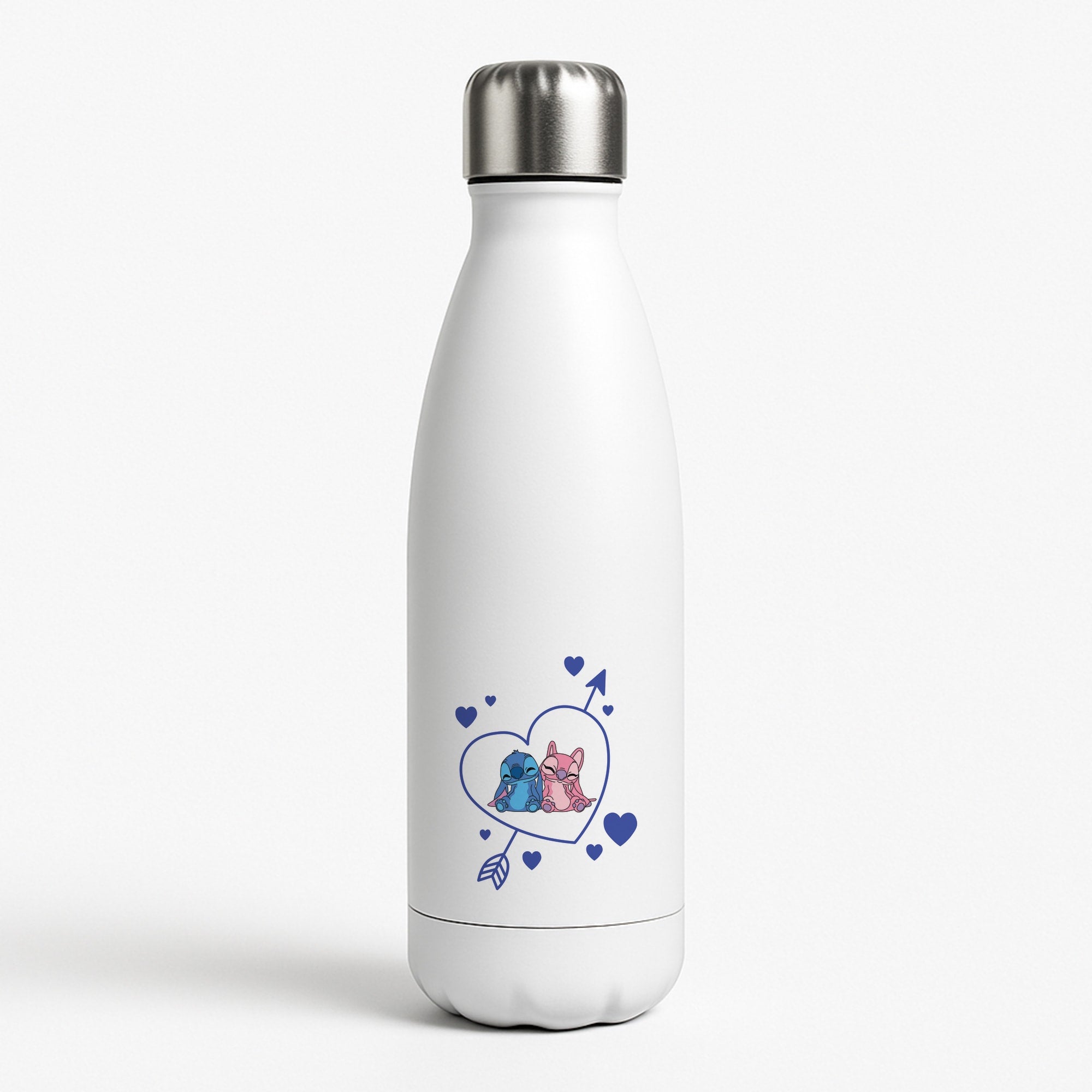 Arrow Heart - Pink Alien White Water Bottle