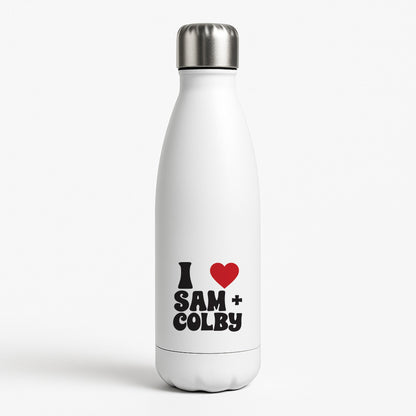 I Love S & C White Water Bottle