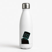 Black White Helmet DJ Neon Water Bottle 1