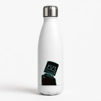 Black White Helmet DJ Neon Water Bottle