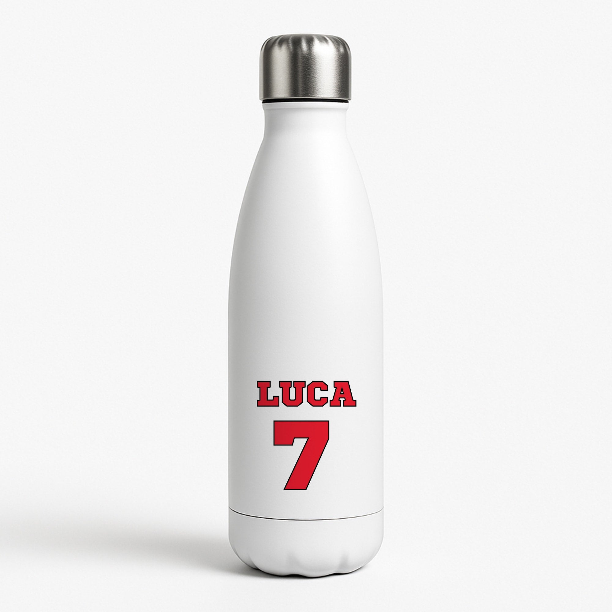 Red - Personalised Football   Water Bottle