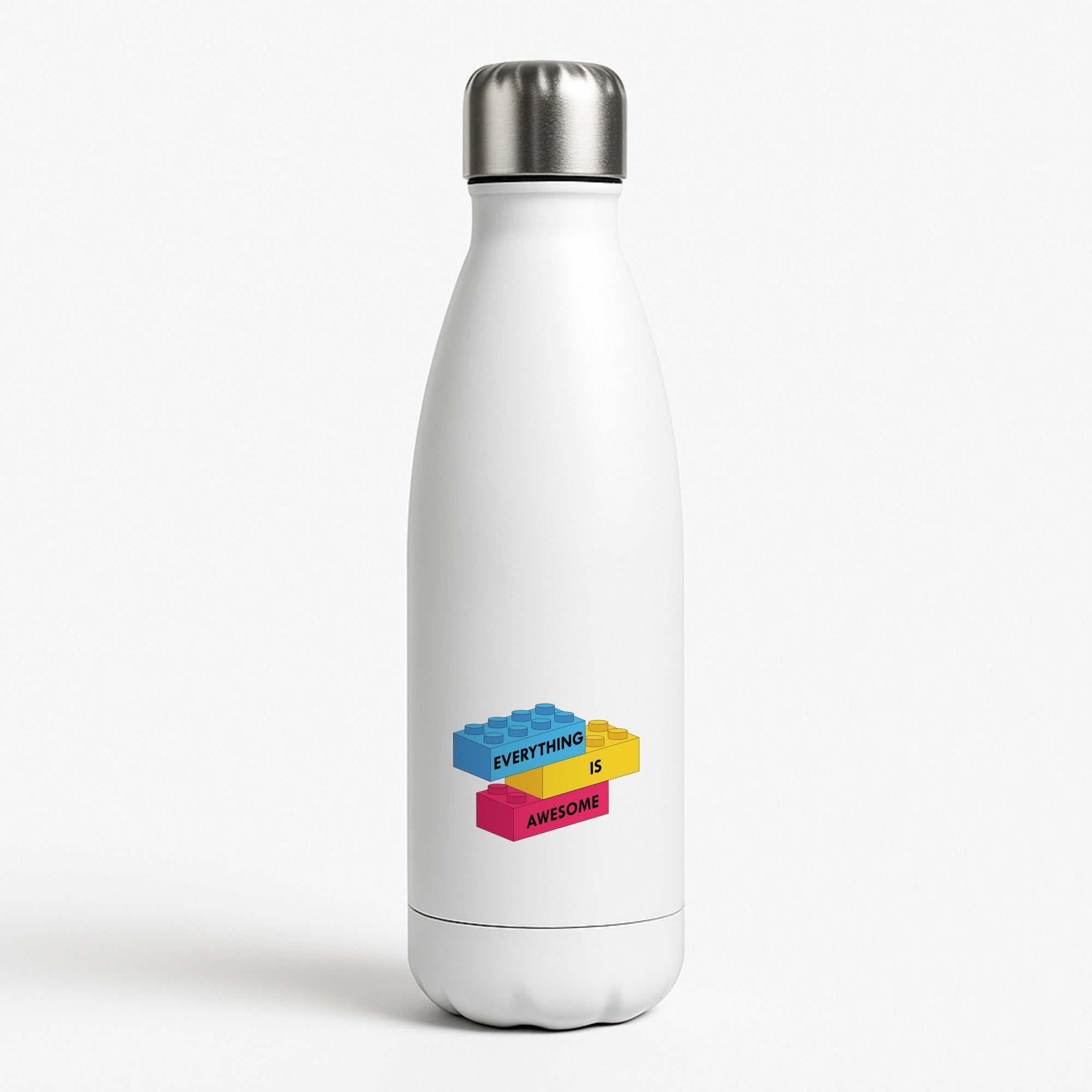 Everything Is Awesome Bricks White Water Bottle
