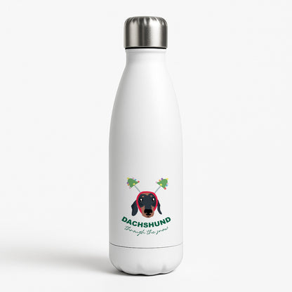 Dachshund Through The Snow White Water Bottle