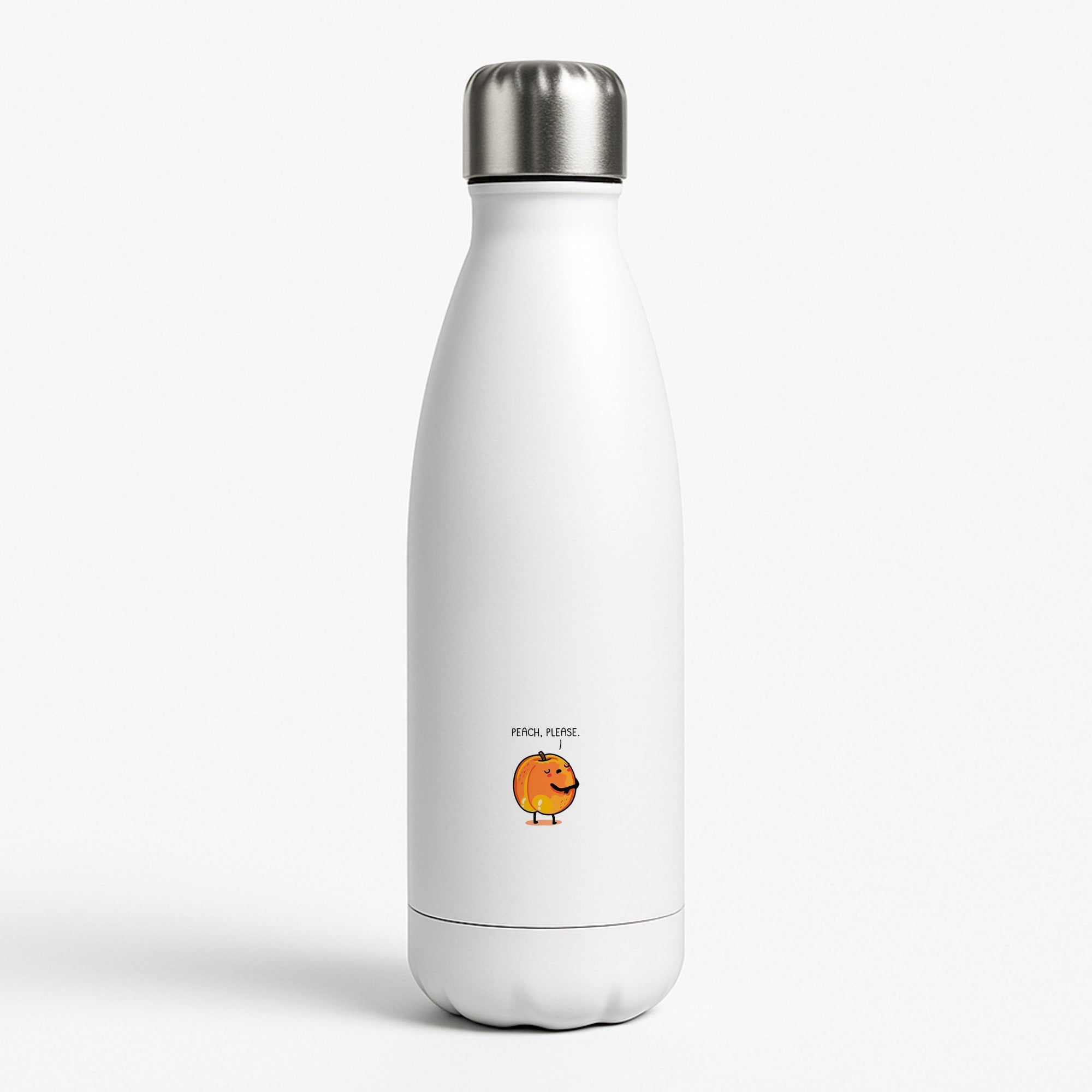 Peach, Please - Funny Pun White Water Bottle