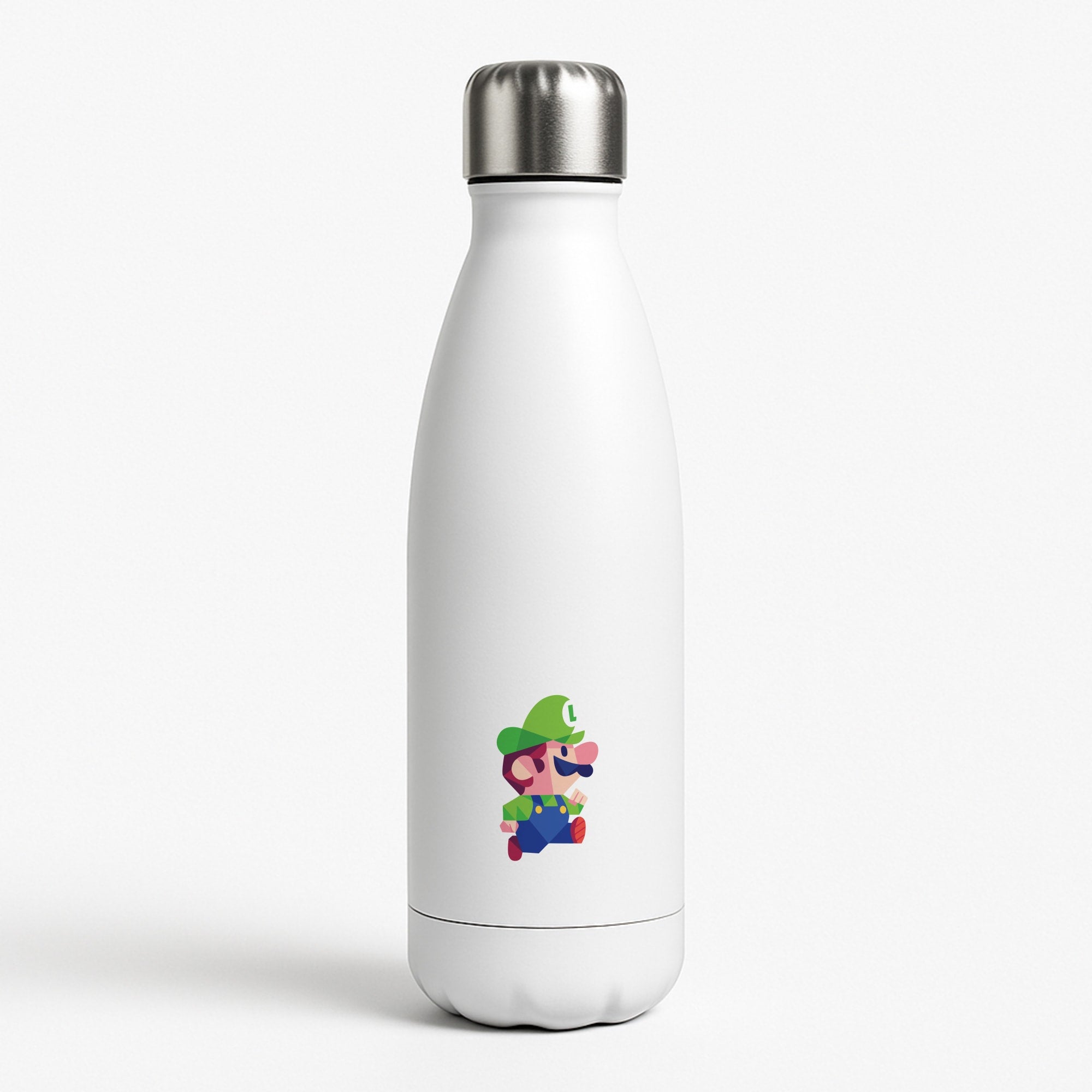 Running Luigi - Mario White Water Bottle