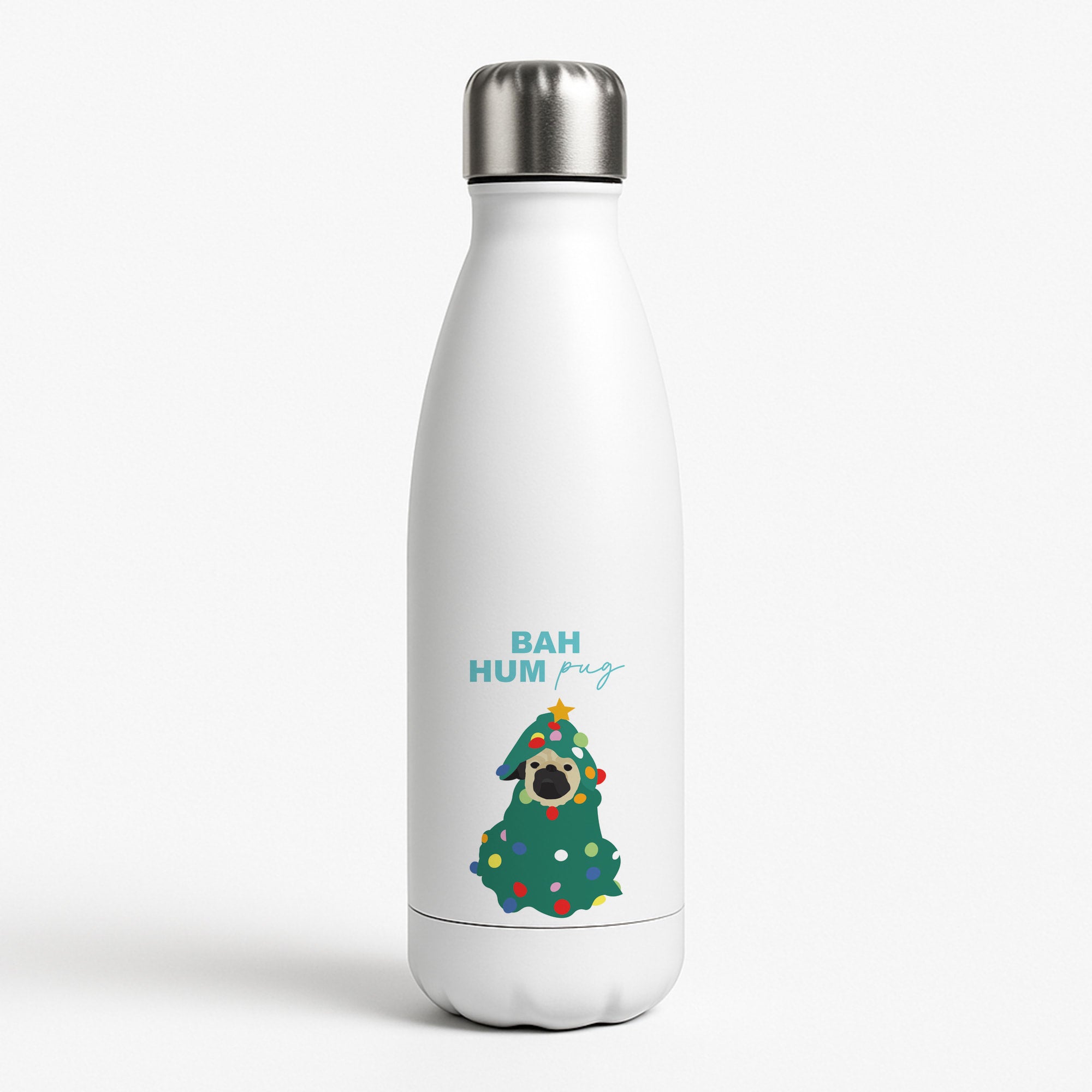Bah Hum Pug Water Bottle