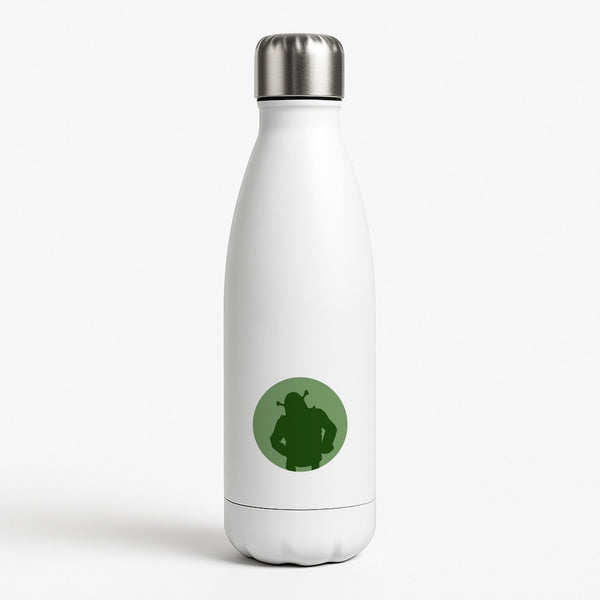 Green Ogre Outline White Water Bottle