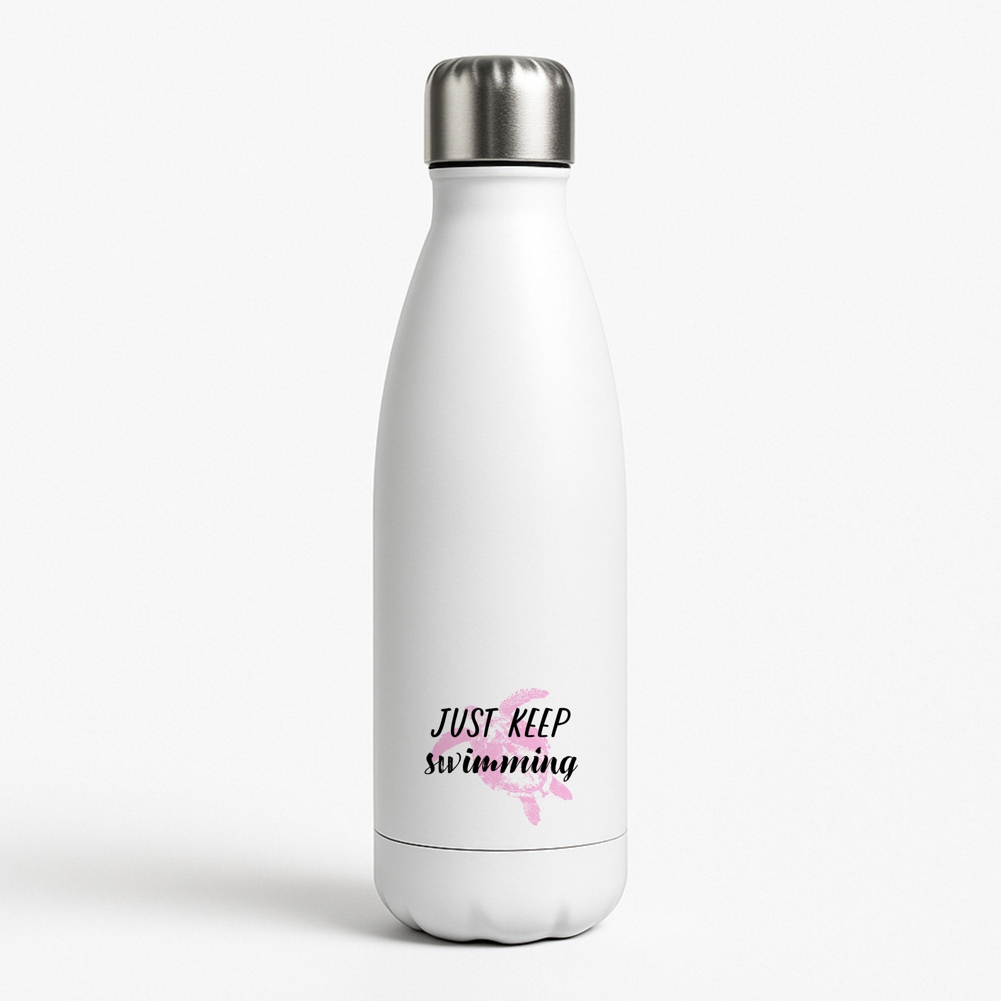 Just Keep Swimming - Summer White Water Bottle