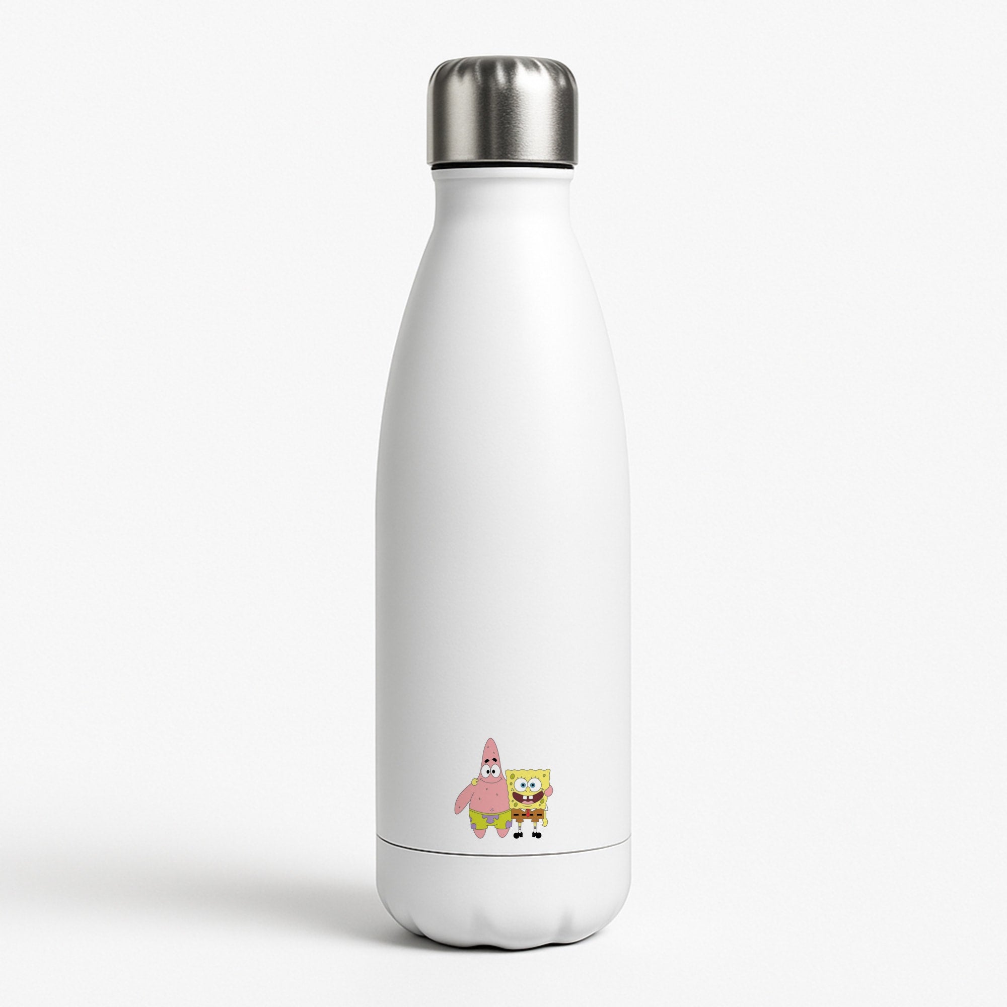 Patrick And Sponge White Water Bottle