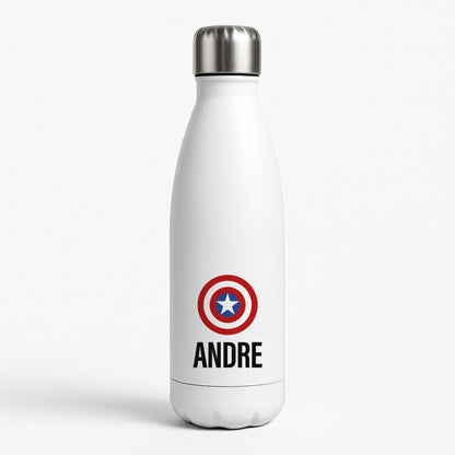 Captain America - Personalised Superhero Comic White Water Bottle