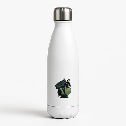 Green 2d White Water Bottle