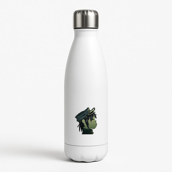 Green 2d White Water Bottle
