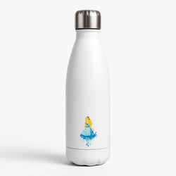 Watercolour Alice in Wonderland Fairytale White Water Bottle