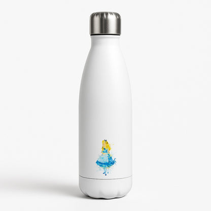 Watercolour Alice in Wonderland Fairytale White Water Bottle