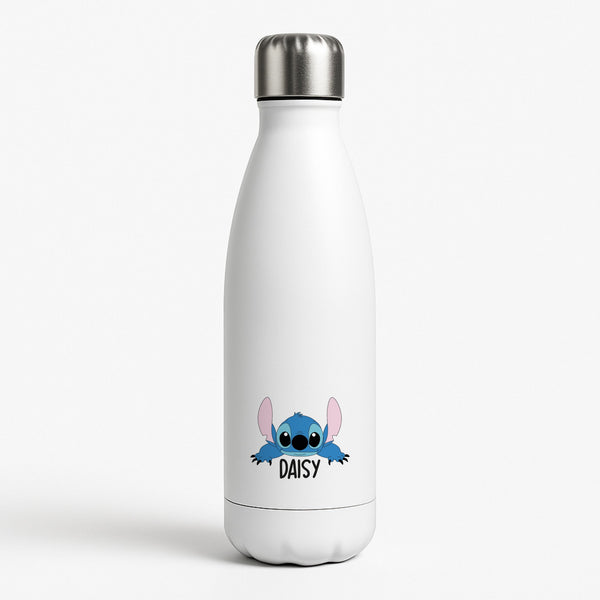 Blue Alien - Personalised Disney White Water Bottle
