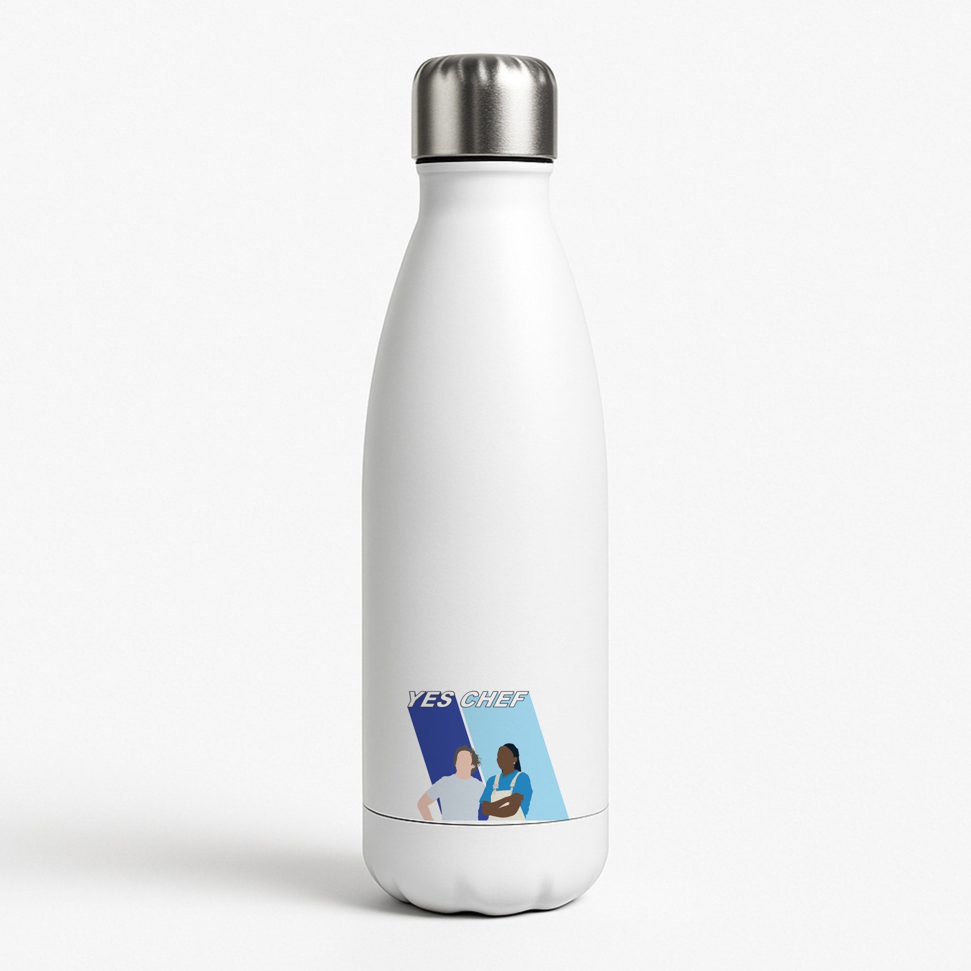 Yes Chef Blue White Water Bottle