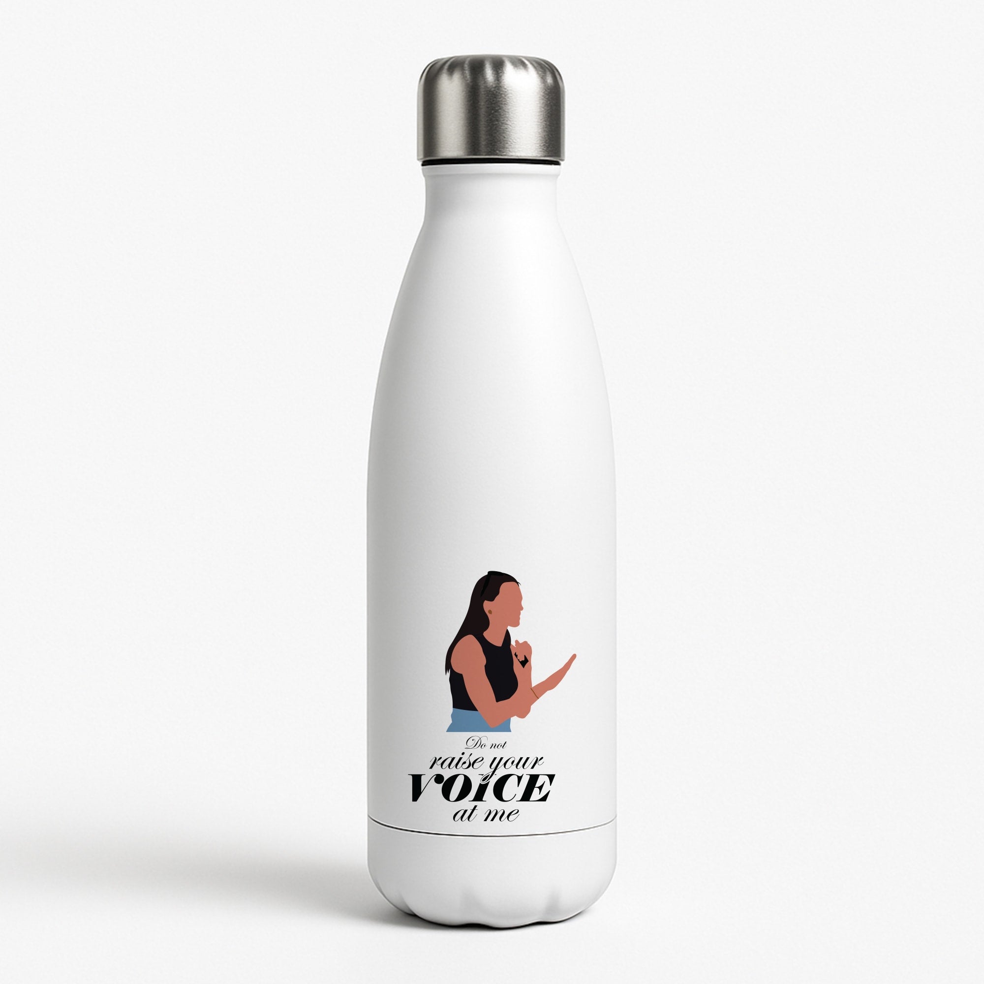 Don't Raise Your Voice At Me White Water Bottle