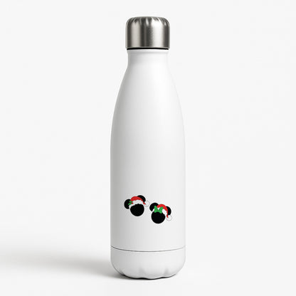 Festive Mice Christmas White Water Bottle