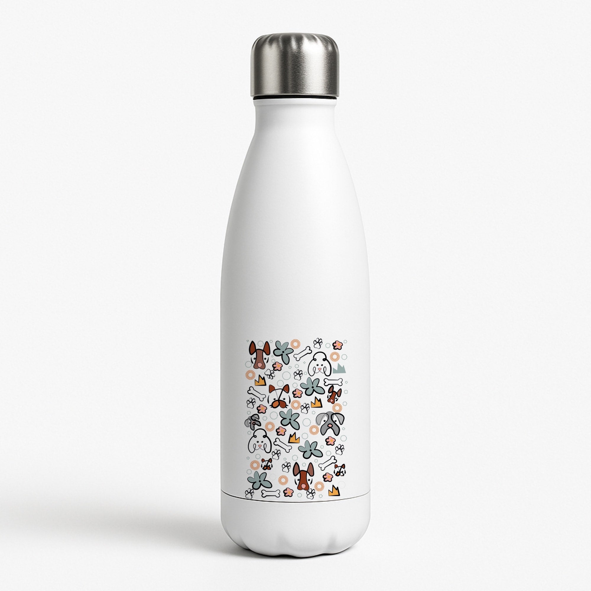 Bones and dogs - Dog Patterns White Water Bottle