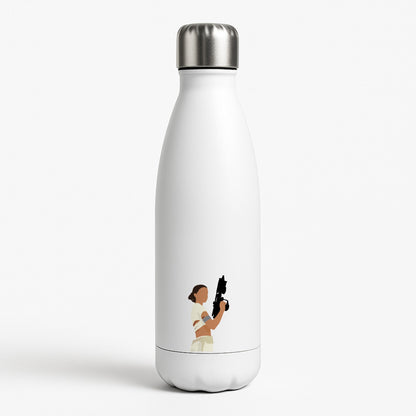 Leia With Gun White Water Bottle