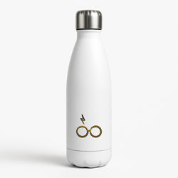 Glasses & Scar White Water Bottle