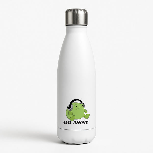 Go Away Grumpy Frog  White Water Bottle