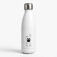 White K-Pop Band Army Logo and Signatures Water Bottle